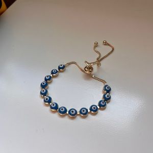 Blue and Gold Evil Eye Bracelet